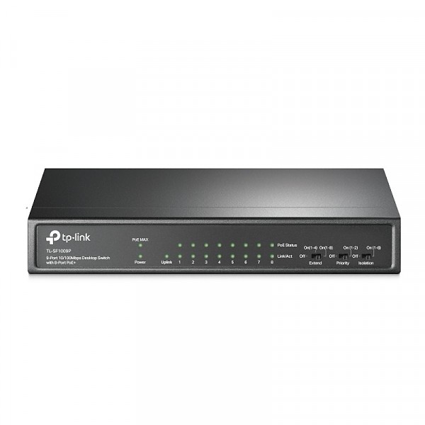 TP-Link TL-SF1009P, Switch niezarządzalny, 9x 10/100 RJ-45, PoE+, desktop