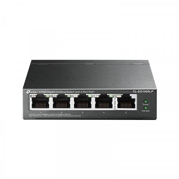 TP-Link TL-SG1005LP, Switch niezarządzalny, 5x 10/100/1000 RJ-45, PoE+, desktop