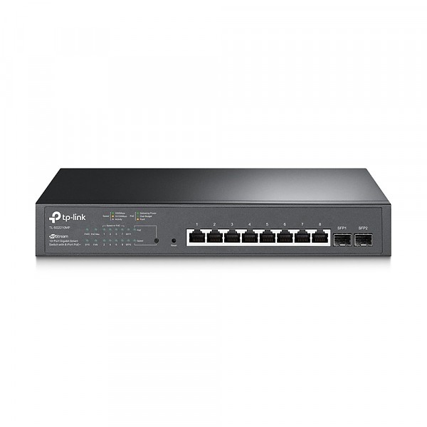 Switch inteligentny, 8x 10/100/1000 RJ-45, 2x SFP, PoE+ (TP-Link TL-SG2210MP) 