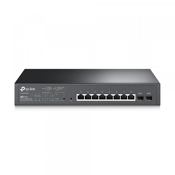 TP-Link TL-SG2210MP, Switch inteligentny, 8x 10/100/1000 RJ-45, 2x SFP, PoE+