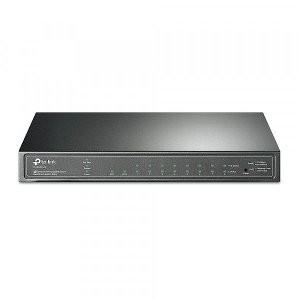 TP-Link TL-SG2210P, Switch inteligentny, 8x 10/100/1000 RJ-45, 2x SFP, PoE+, desktop