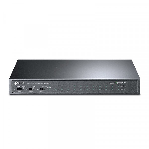 Switch niezarzdzalny,  8x 10/100 RJ-45, 2x 10/100/1000 RJ-45, 1x SFP, PoE+ (TP-Link TL-SL1311MP) 