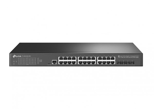 Switch zarzdzalny, 24x 10/100/1000 RJ-45, 4x slot 10G SFP+, 19" (TP-Link TL-SG3428X-UPS) 