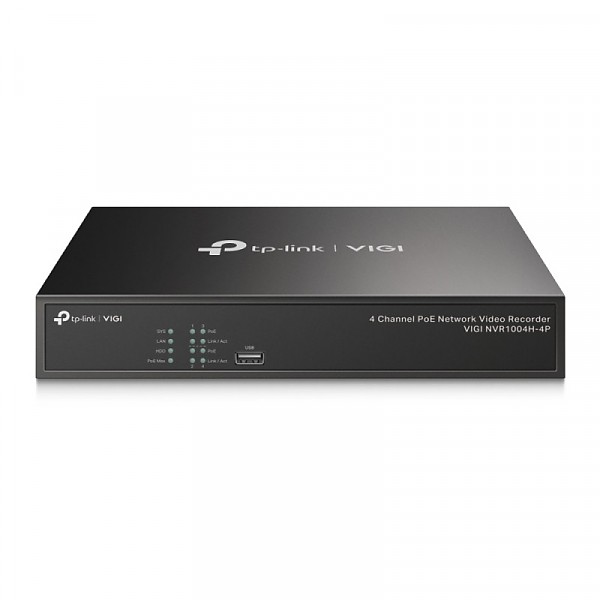 TP-Link VIGI NVR1004H-4P, Czterokanaowy sieciowy rejestrator wideo z PoE+