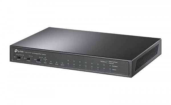 TP-Link TL-SL1311P, Switch niezarządzalny, 8x 10/100 RJ-45, 2x 10/100/1000 RJ-45, 1x SFP, PoE+
