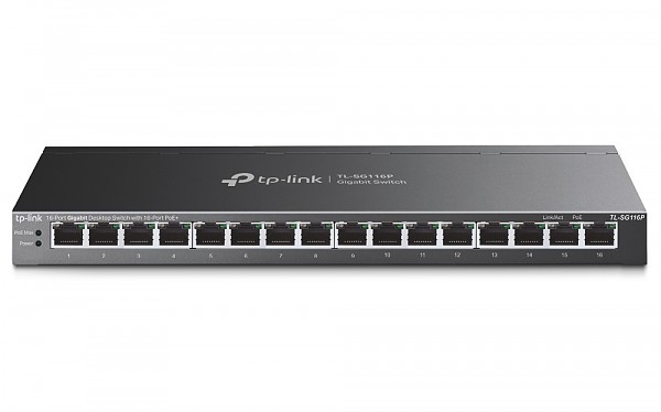 TP-Link TL-SG116P, Switch niezarządzalny, 16x 10/100/1000 RJ-45, PoE+, desktop