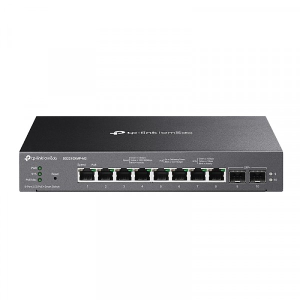 Switch zarządzalny, 8x 2,5G, 2x slot 10G SFP+, PoE+, 19" (TP-Link SG2210XMP-M2) 