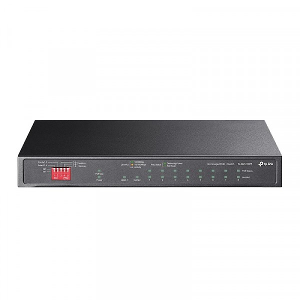 Switch niezarządzalny, 9x 10/100/1000 RJ-45, 1x slot SFP, PoE++, desktop (TP-Link TL-SG1210PP) 