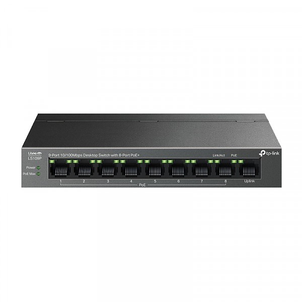 Switch niezarządzalny, 9x 10/100 RJ-45, PoE+, desktop (TP-Link LS109P) 