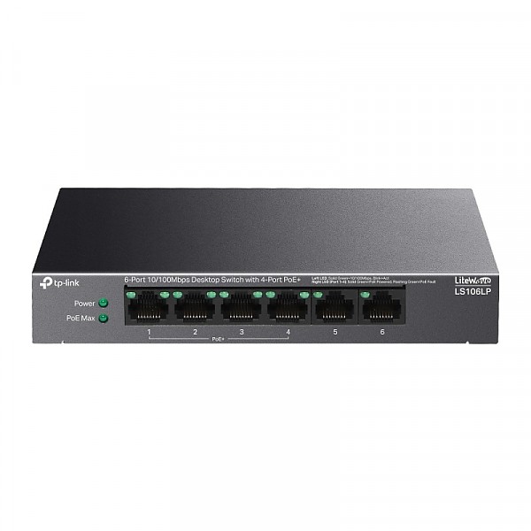 Switch niezarządzalny, 6x 10/100 RJ-45, PoE+, desktop (TP-Link LS106LP) 