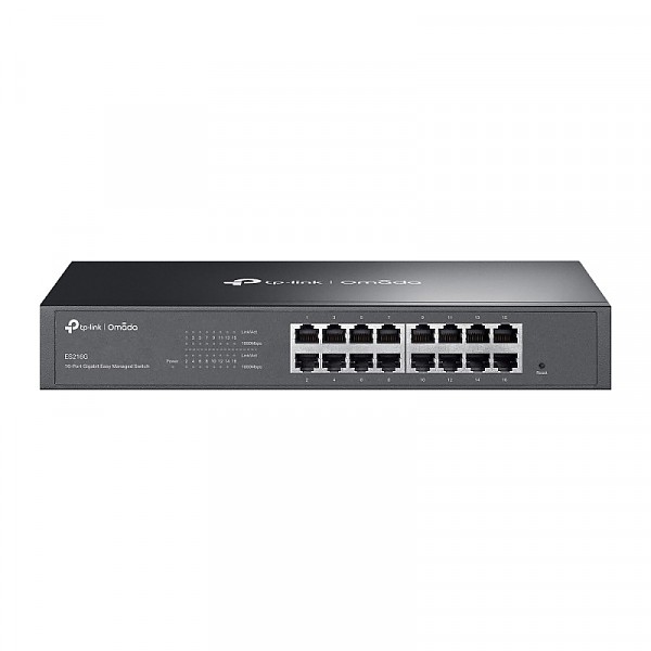 TP-Link ES216G, Switch inteligentny, 16x 10/100/1000 RJ-45, 11,6" z uchwytami na 19"
