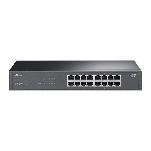 TP-Link LS1016G, Switch niezarządzalny, 16x 10/100/1000 RJ-45, 11,6" z uchwytami na 19"