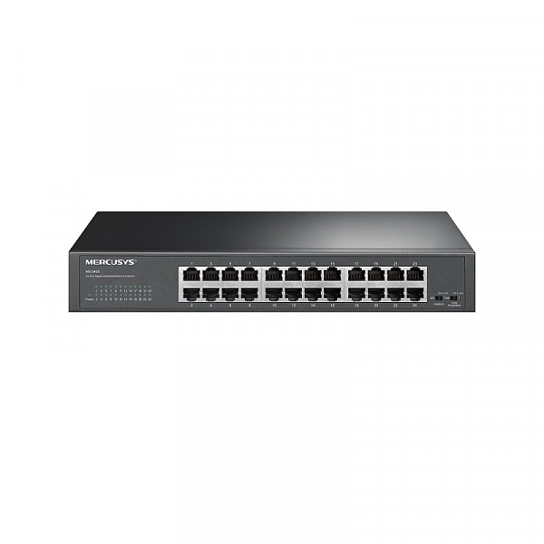 TP-Link Mercusys MS124GS, Switch niezarządzalny, 24x 10/100/1000 RJ-45, 11,6" z uchwytami na 19"