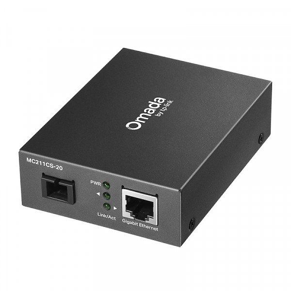 TP-Link MC212CS-20, Konwerter 10/100/1000 Mbps RJ-45/SC, SM 1310nm, 20 km, WDM
