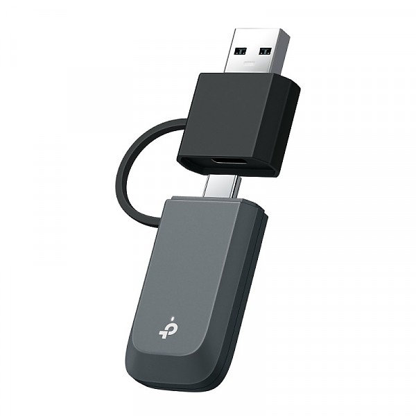 Trzypasmowa bezprzewodowa mini karta sieciowa USB BE6500, standard BE, 6500Mbps, Wi-Fi 7 (TP-Link Archer TBE400U) 
