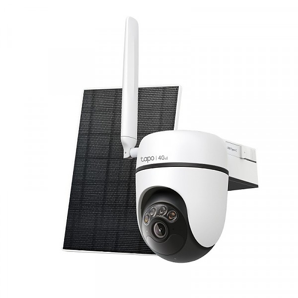 Bezprzewodowa zewnętrzna kamera obrotowa 4G LTE z panelem słonecznym (TP-Link Tapo C615G Kit) 