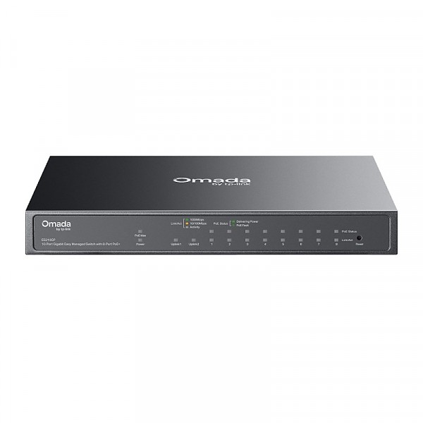 Switch zarządzalny, 10x 10/100/1000 RJ-45, PoE+, desktop (TP-Link ES210GP) 