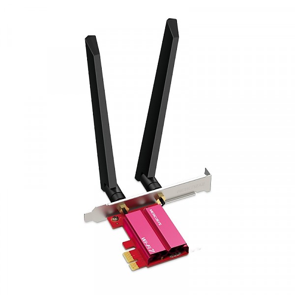 Trzypasmowa bezprzewodowa karta sieciowa PCI-Express BE9300, standard BE, 9300Mbps, Wi-Fi 7, Bluetooth 5.4 (TP-Link Mercusys MA47BE) 
